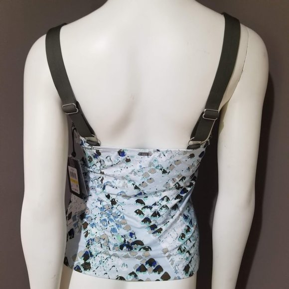 DKNY Snake Printed Tankini Top Green Blue Size Medium - Picture 4 of 10